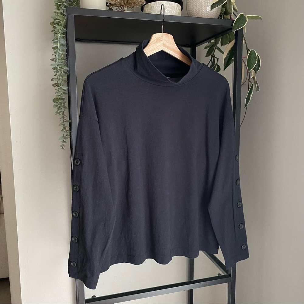 NWT Madewell Button Sleeve Turtleneck Top